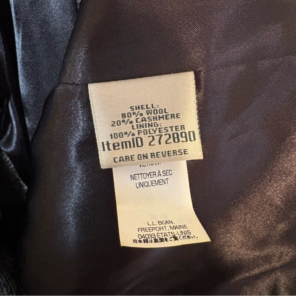 L.L. Bean Vintage Wool Cashmere Blazer Grey Size 16 Quiet Luxury 90s Academia - Picture 7 of 8